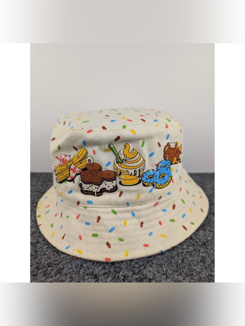 Disney Spirit Jersey Snacks Reversible Bucket Hat Cap OSFM Sprinkle Embroidered